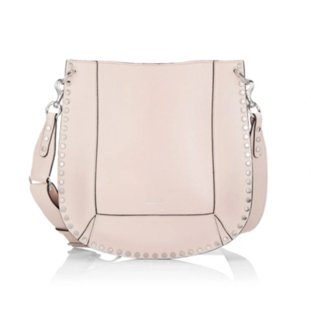 Isabel Marant Oskan Studded Grainy Leather Elegant Pearl Shoulder Bag‎